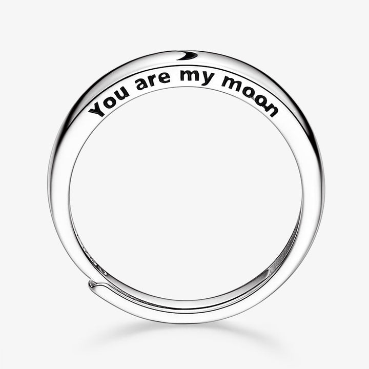 totwoo Sun&Moon Adjustable Silver Couple Rings