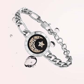 Sun&Moon Touch Bracelets with Figaro Chain(Black+Silver) – totwoo