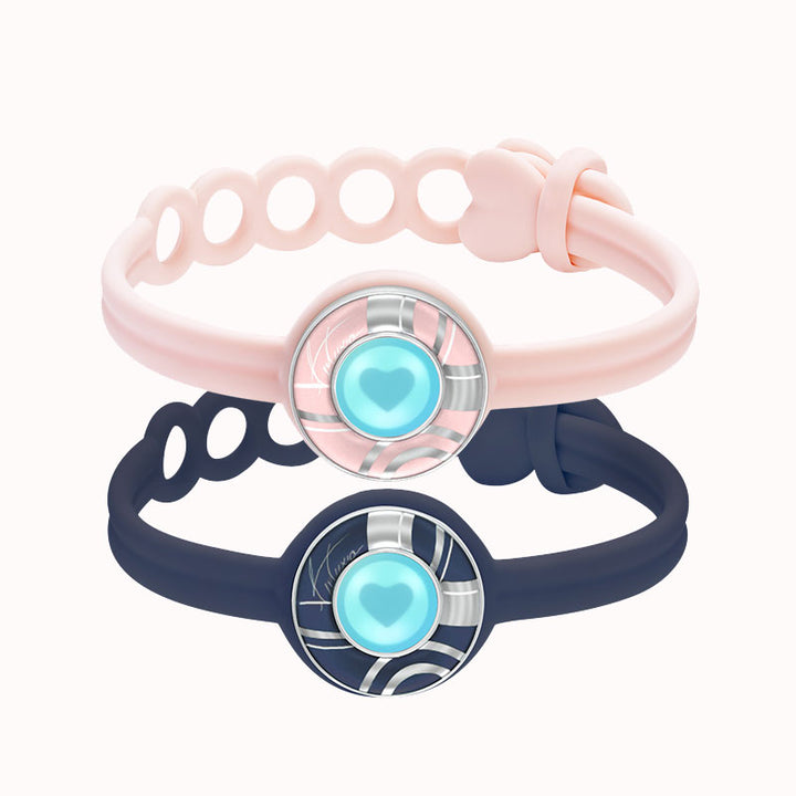 Bracelets tactiles Candy Wave (bleu profond + rose)