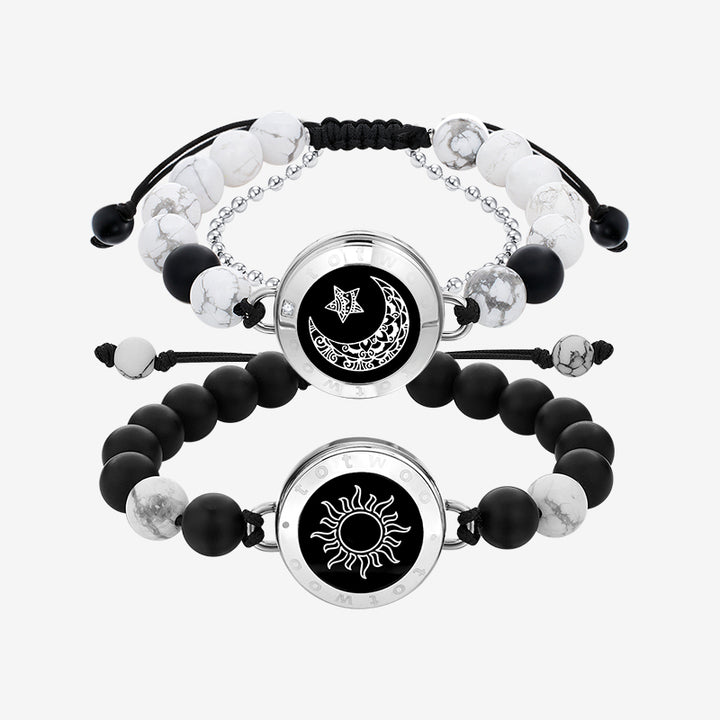 Bracelets de perles assortis intelligents Sun&moon