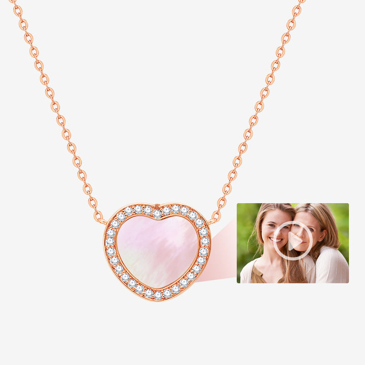 totwoo MEMORY Digital Locket Heart Necklace (3 colors)
