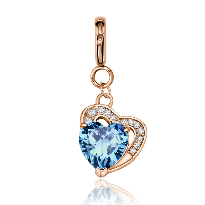 totwoo Birthstone Heart Charms(Silver/Rose Gold)
