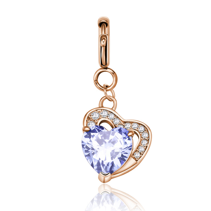 totwoo Birthstone Heart Charms(Silver/Rose Gold)