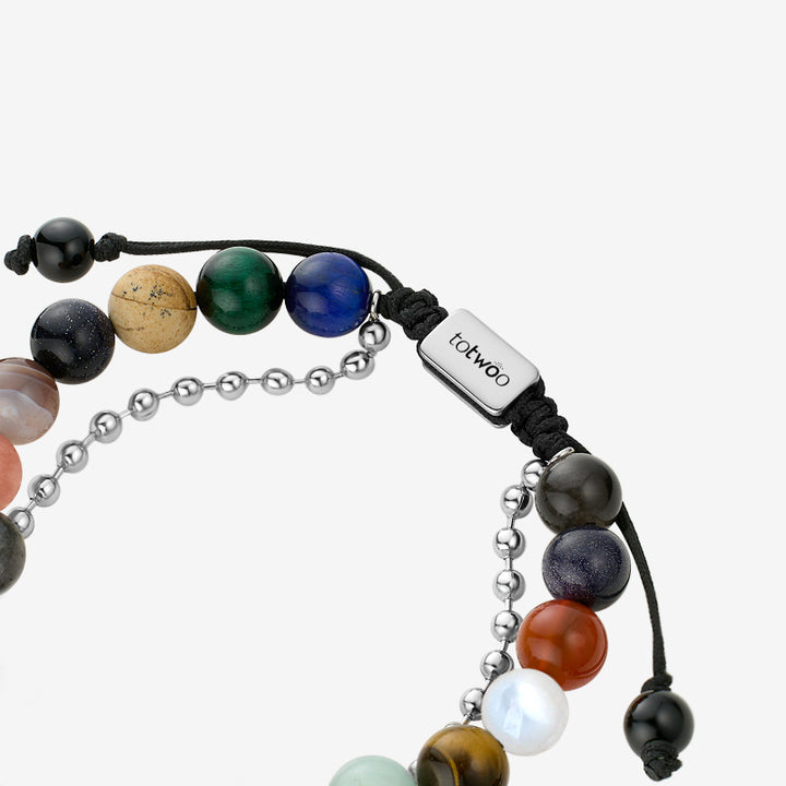 Bracelets tactiles Sun&Moon avec perles gardiennes du système solaire
