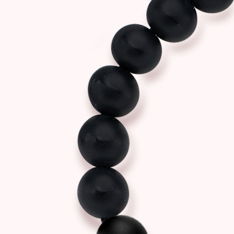 Mountain&Sea Touch Armbänder mit Perlen aus schwarzem Achat und rosa persischer Jade