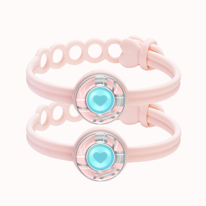 Bracelets tactiles Candy Wave (rose + rose)