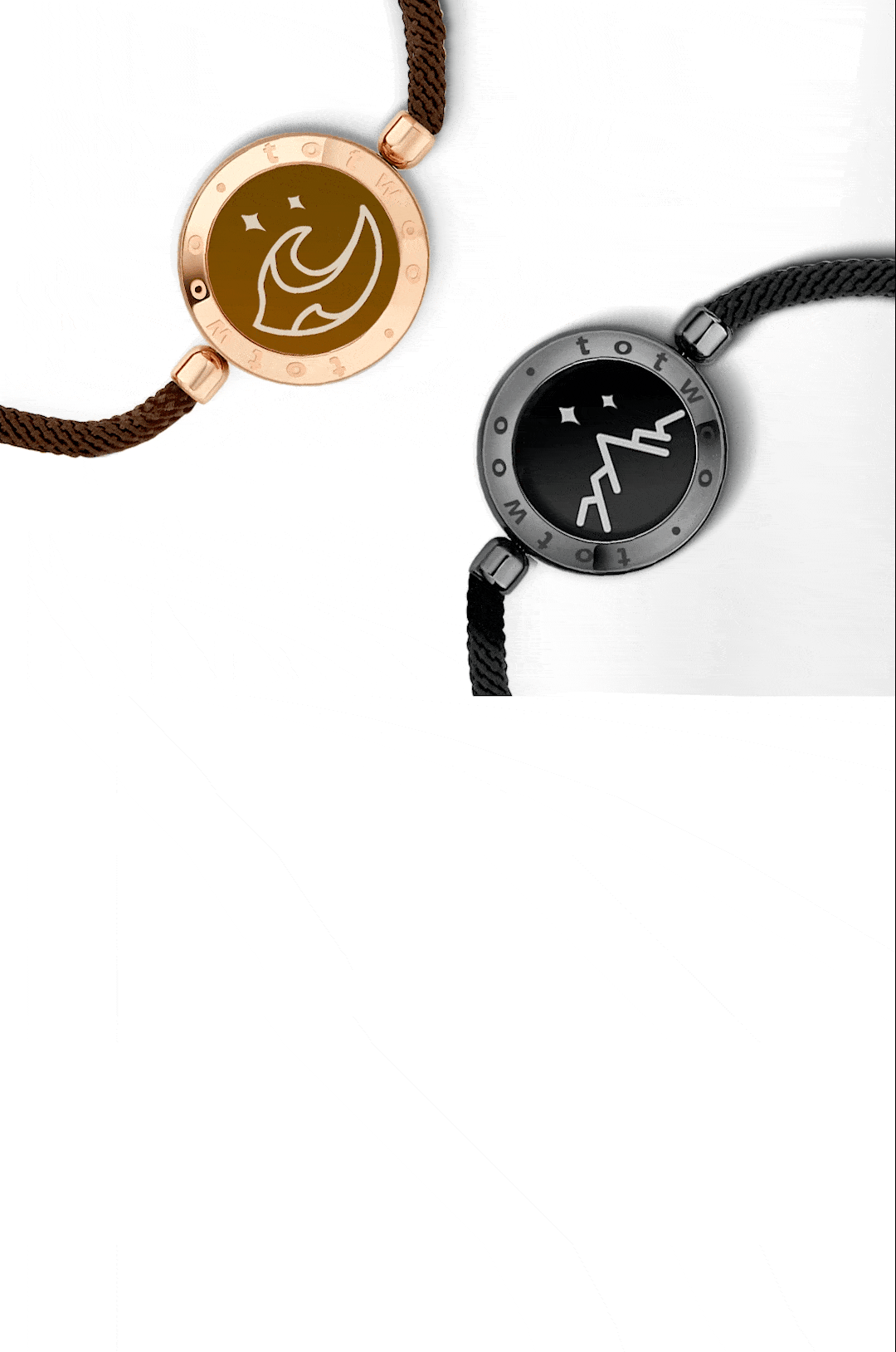 Sun&Moon Touch Bracelets with Milan Rope(Black+Brown) | Love bracelets,  Couple gifts, Moon bracelet