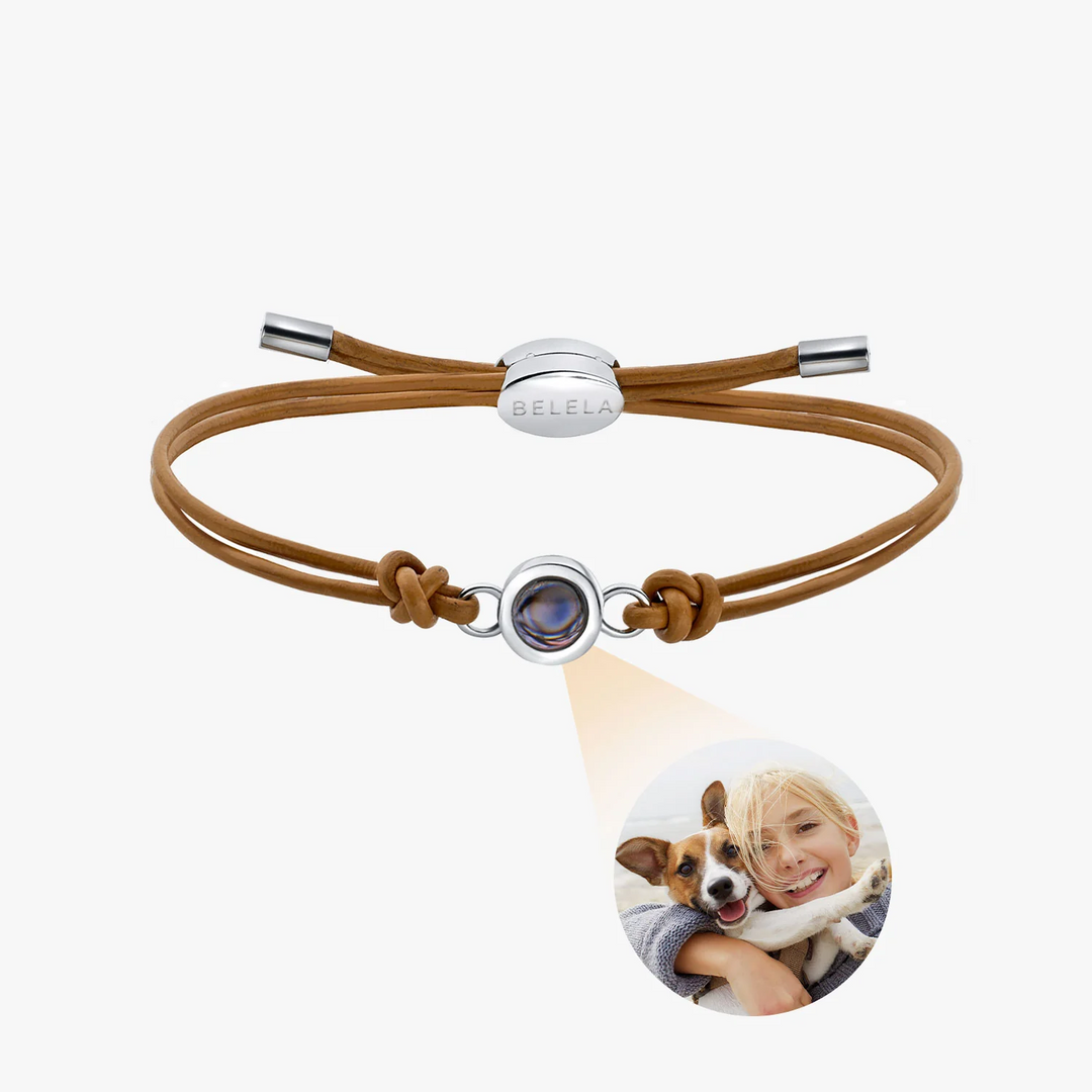 Bracciale con foto in vera pelle personalizzato