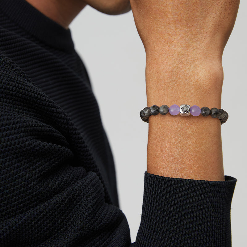 Bracelets perlés Sun&Moon en violet et noir