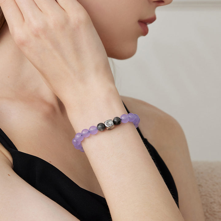 Bracelets perlés Sun&Moon en violet et noir