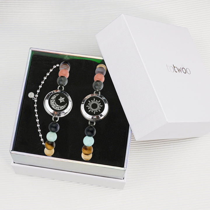 Bracelets tactiles Sun&Moon avec perles gardiennes du système solaire