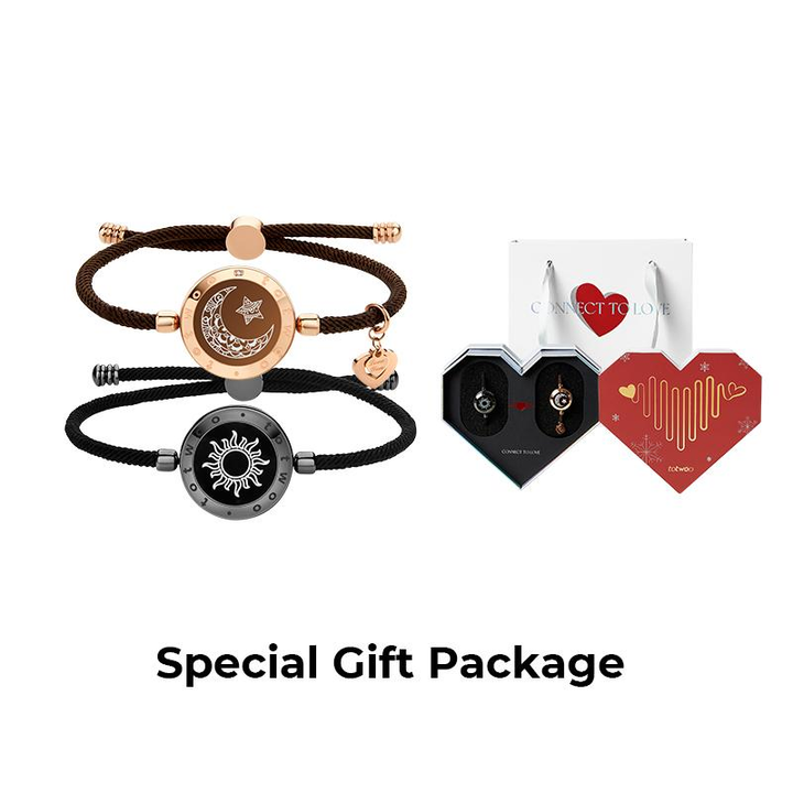 [Valentinstag weiße Geschenkverpackung] Sun & Moon Touch -Armbänder mit Mailandseil (schwarz+braun)