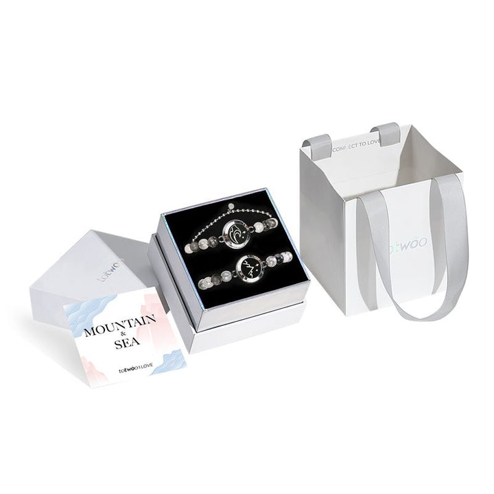 Mountain&Sea Touch Armbänder mit schwarzem Turmalin (Silber+Splitter)