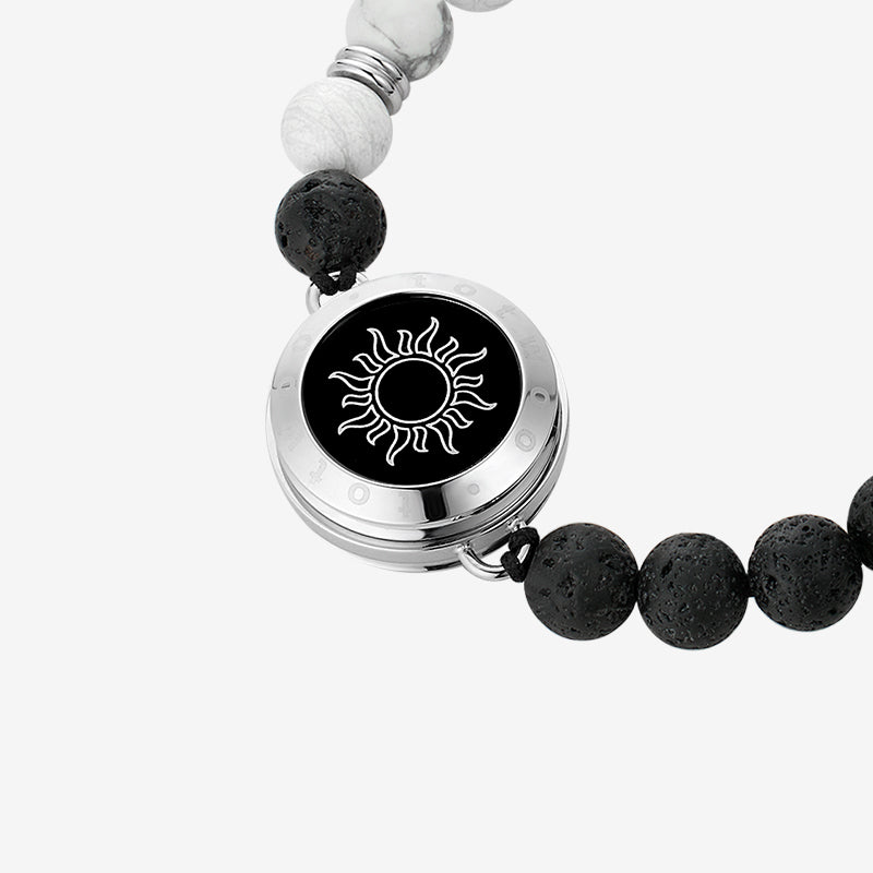 Braccialetti Sun & Moon Touch con perline fantasmatiche (argento+argento)