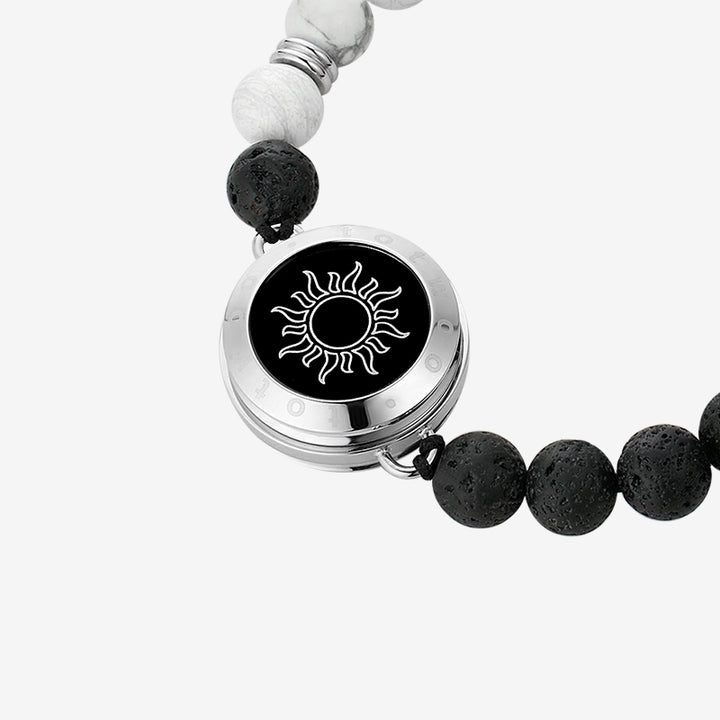 Sun & Moon Touch Bracelets with Phantasmal Beads (Silver+Silver)