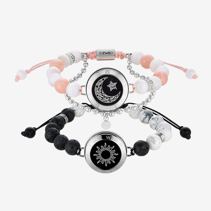 Sun & Moon Touch Armbänder mit Phantasmal Beads (Silber+Silber)