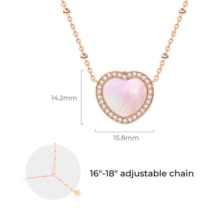 Collana digitale Totwoo Memory con catena di perline distanziatrici (argento placcato oro rosa 18 carati + madreperla)