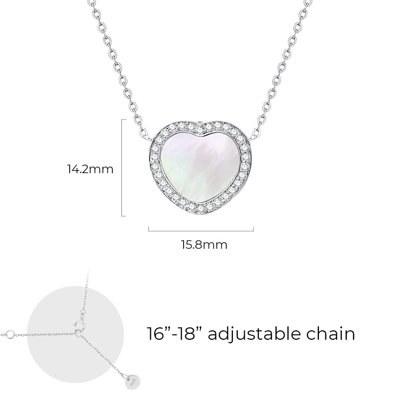totwoo Memory NFC Necklace( 18K White Gold Plated Silver & Mother of Pearl)