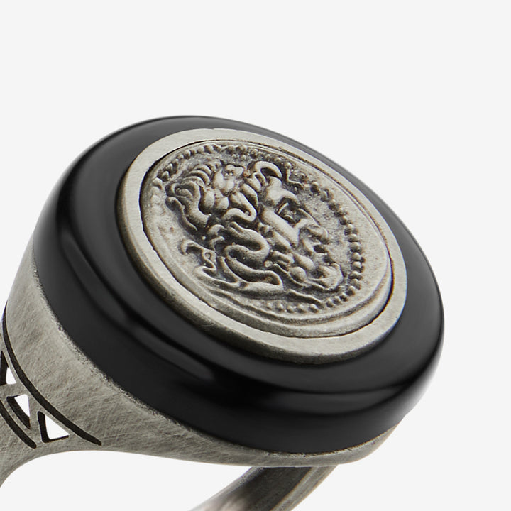 totwoo INCONTRA Zeus moneta greca Smart anello in argento sterling