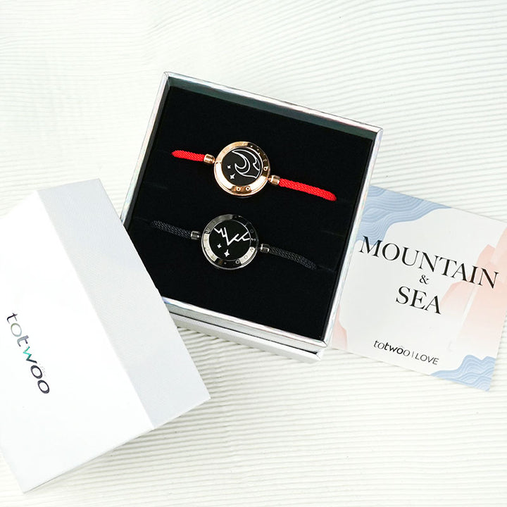 Bracelets de vibration intelligents Mountain&Sea avec cordes Milan (noir + rouge)
