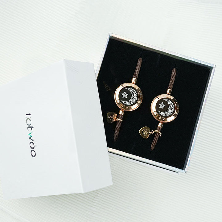 Moon&Moon Touch Bracelets with Milan Rope(Brown+Brown)