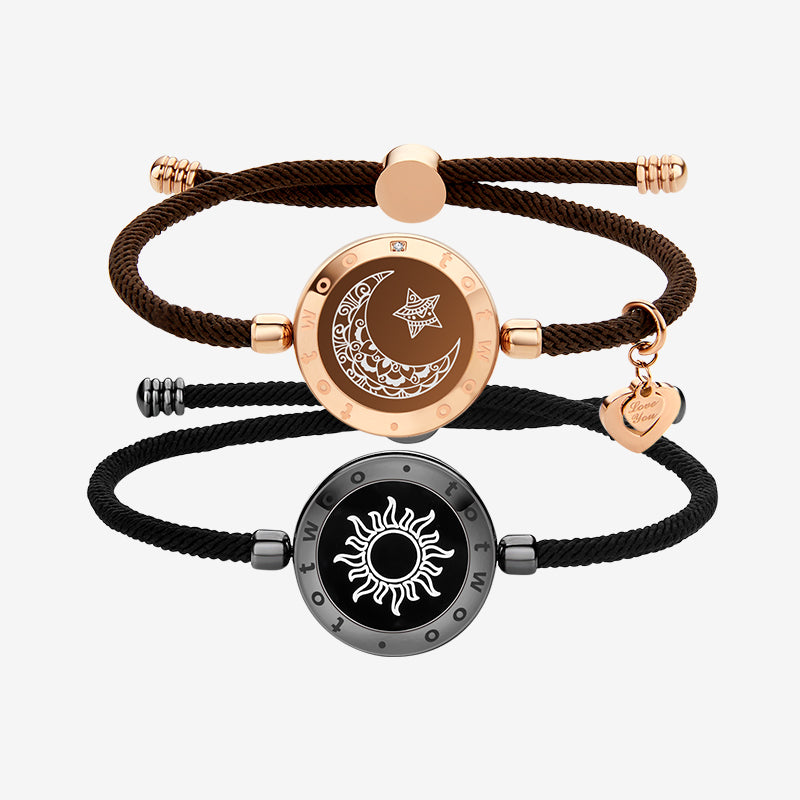 Bracelets de vibration intelligents Sun&moon avec corde de Milan (noir + marron)