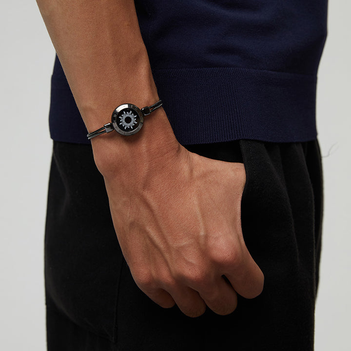 Sun&moon Smart Vibration Armbänder mit Schlangenkette (Schwarz+Roségold)