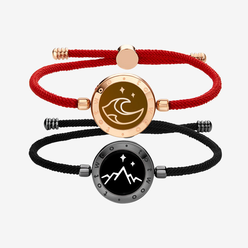 Mountain&Sea Touch Bracelets with Milan Rope(Black+Red)